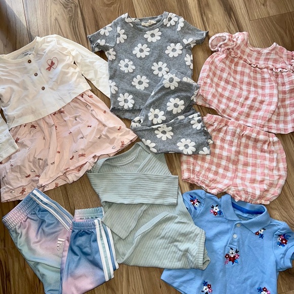 7 For All Mankind Other - Kids Girls 12 Month Name Brand Clothing Set Bundle Bearpaw Adidas Seven Mankind